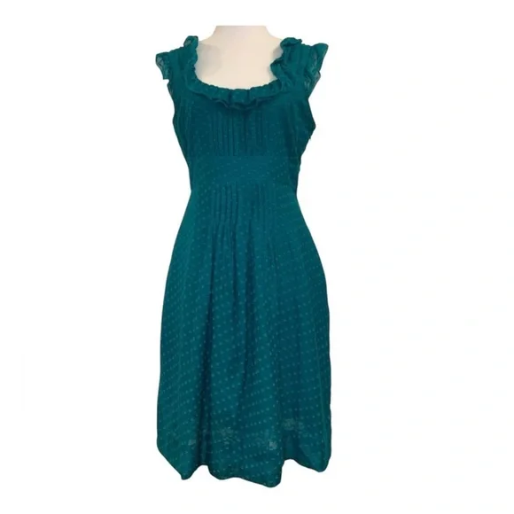 Anthropologie Moulinette Soeurs “Behind the Clouds” Swiss Dot Ruffle Dress 4 - Picture 2 of 10